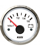 KUS Instruments NMEA2000 8-16V voltmeter Ø52mm (hvit/rustfri)
