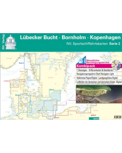 NV Charts båtsportkart over Danmark serie 2, Lübeck-Bornholm