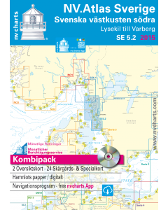 NV Charts båtsportkart over Sverige - Serie 5.2: Lysekil-Varberg
