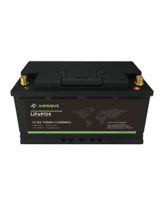 Improve Lithium 12V LiFePO4 batteri 100Ah med 100A BMS, DIN poler