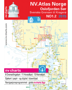 NV Charts båtsportkart - Ytre Oslofjord - svenskegrensen til Kragerø (Sone 1.2)
