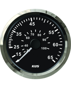 KUS Instruments NMEA2000 0-60 knop hastighetsmåler Ø85mm (sort/rustfri)