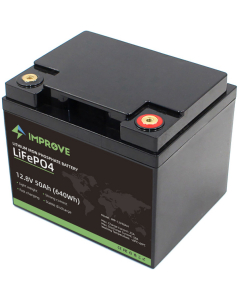 Improve Lithium 12V LiFePO4 batteri 50Ah med 50A BMS
